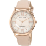 Anne Klein Womens AK 1010RGLP Rose Gold Tone Watch with Swarovski Crystals and Leather Band