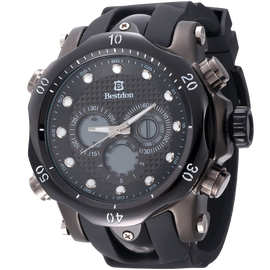 Bestdon Swiss Mens Sports Watches Quartz Analog Six Hands Black