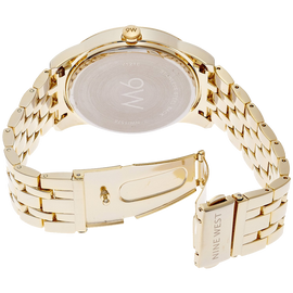 Nine West Womens NW 1578CHGB Champagne Dial Gold-Tone Bracelet Watch